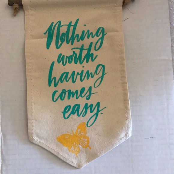 Chalk Couture  Pennant Banner with saying Nothing Worth‎ Having Comes Ea… - Picture 4 of 7